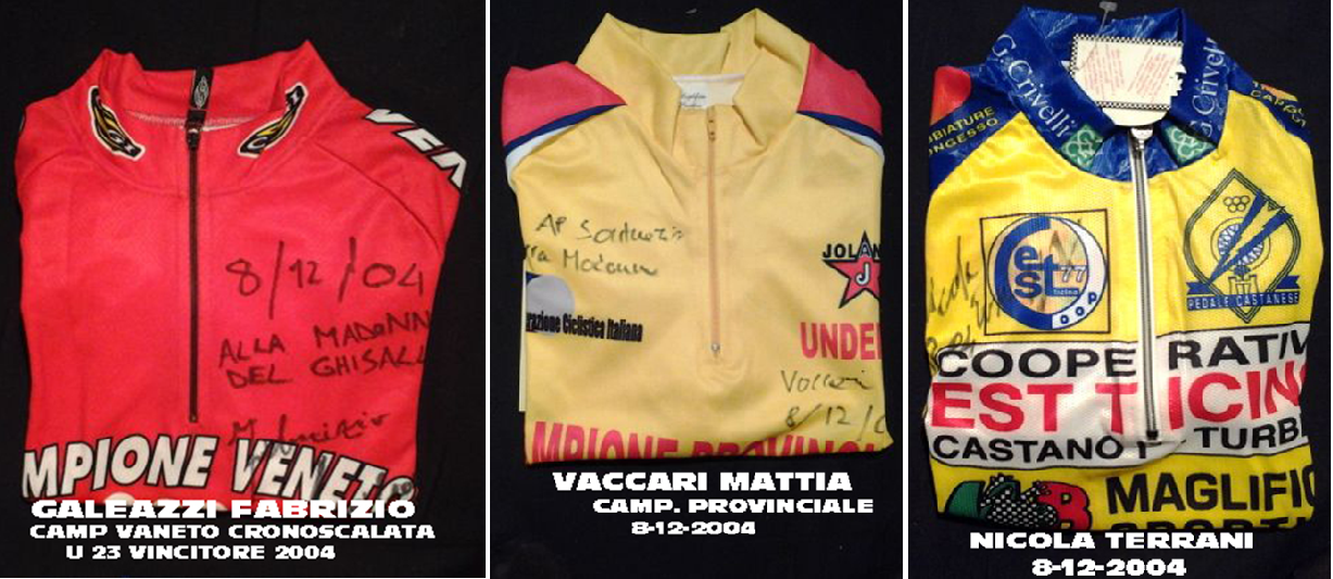 maglie donate al Santuario della Madonna del Ghisallo